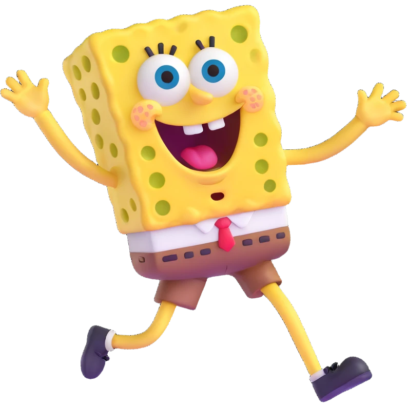 SpongeBob character dancing with bottom wiggling emoji
