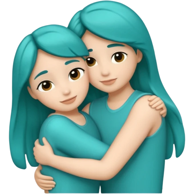 Teal hugs with Belles wording emoji