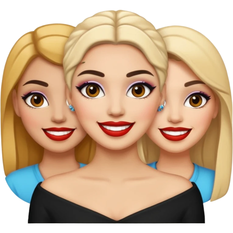 Boujy baddie best friends happy, trendy heavy makeup emoji