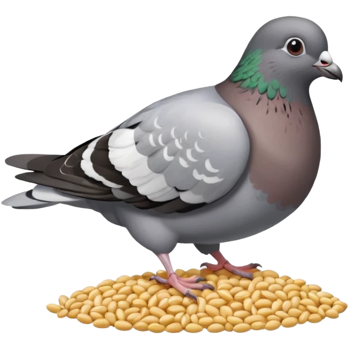 Pigeon wants to eat some grains emoji