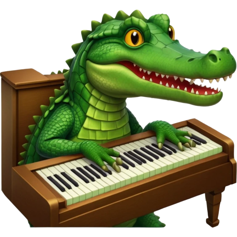 Piyano çalan timsah emoji