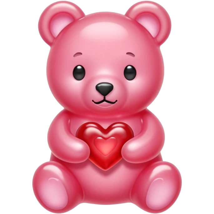 pastel pink jelly bear heart jelly red emoji