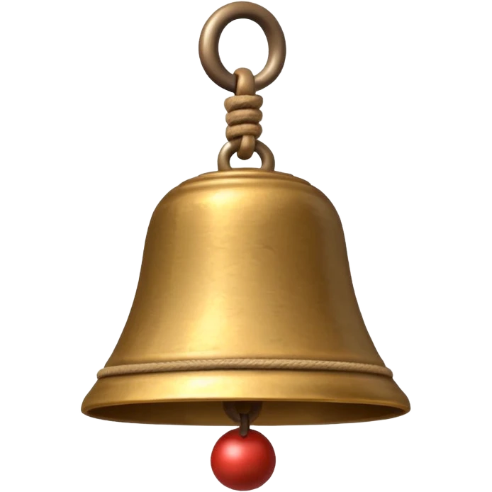 small temple bell hanging from rope emoji