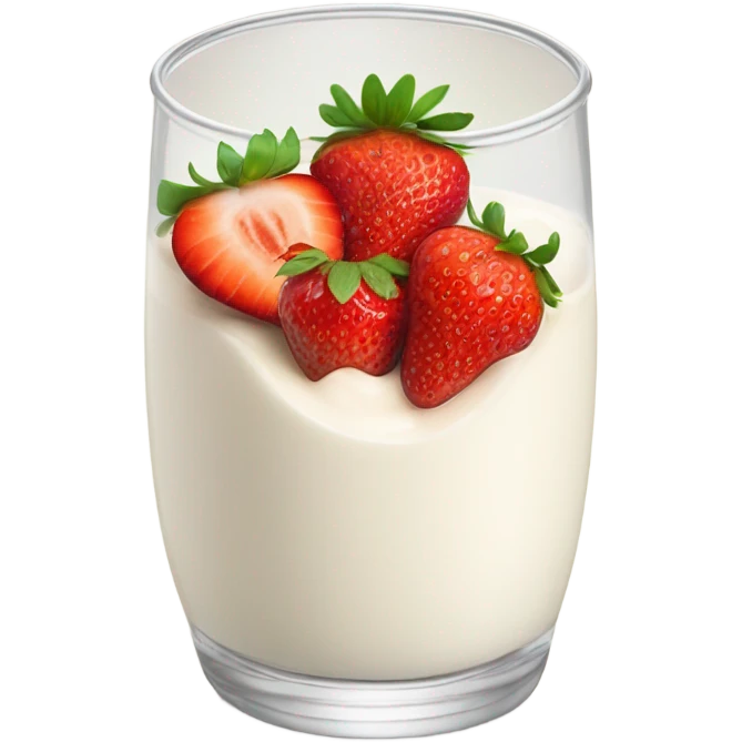 Strawberry glass with milk  emoji