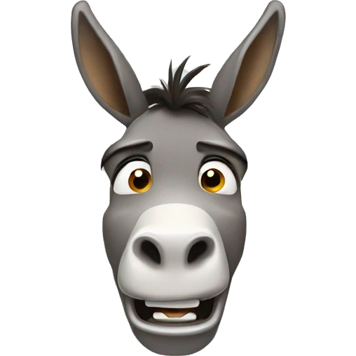 donkey shouting with eyes closed emoji