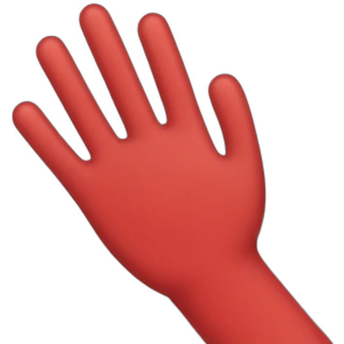 red watered hand emoji