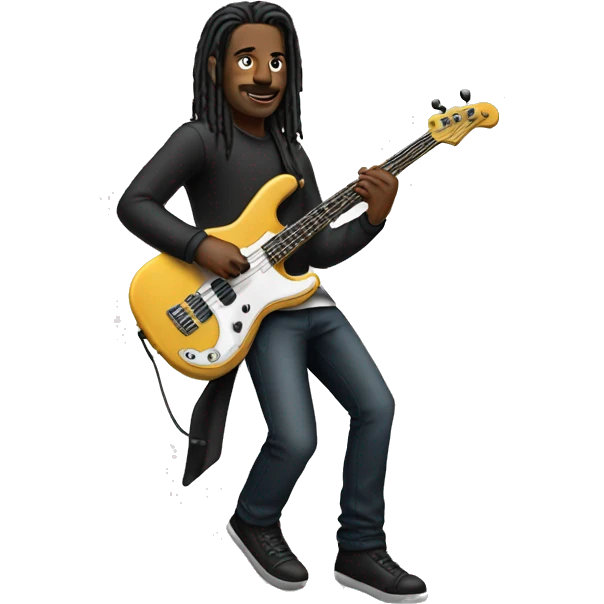 A bassist playing a gig in front of thousands people emoji