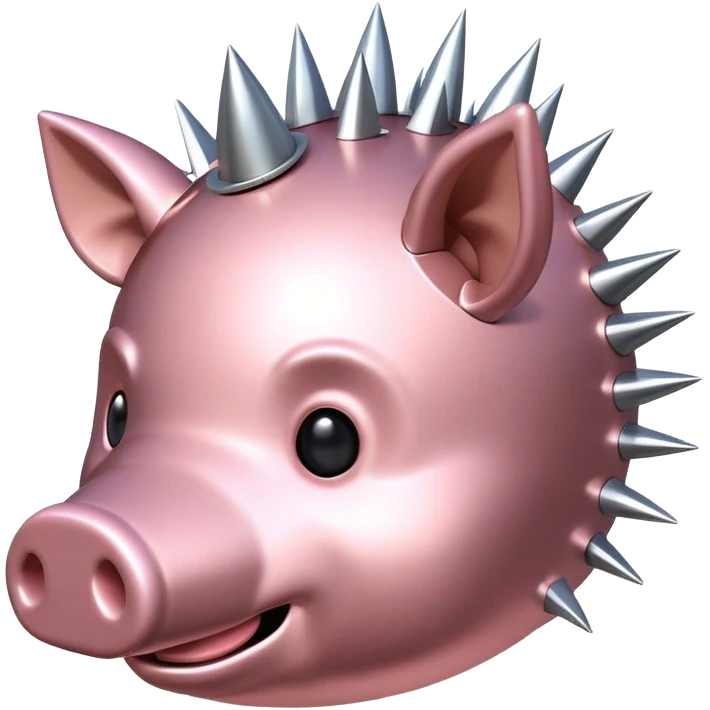 metallic spiky pig helmet emoji