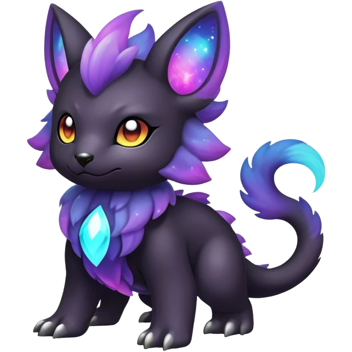 Cute cool colorful dark nebula fantasy animal hybrid Fakemon full body emoji