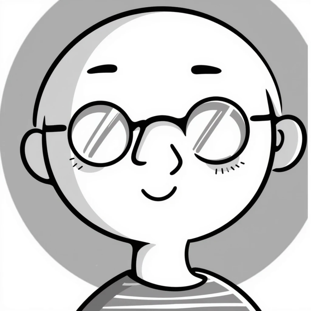 bald man with glasses, head with bright shine marks emoji