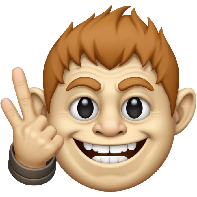 Troll face showing middle finger emoji