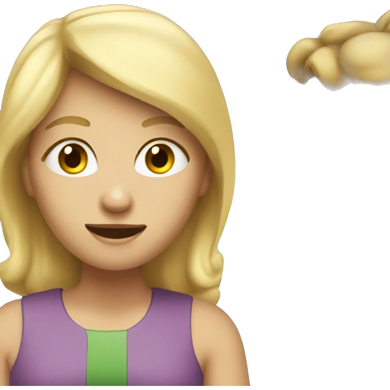 A blond woman talking to another person emoji