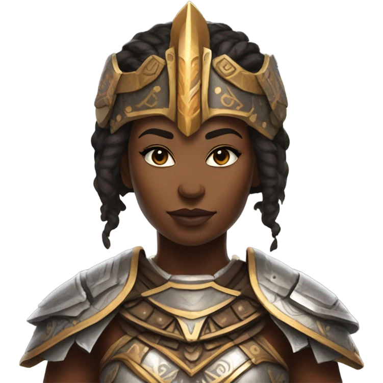 Woman wearing god of war armour emoji