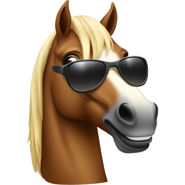a horse with sunglasses emoji