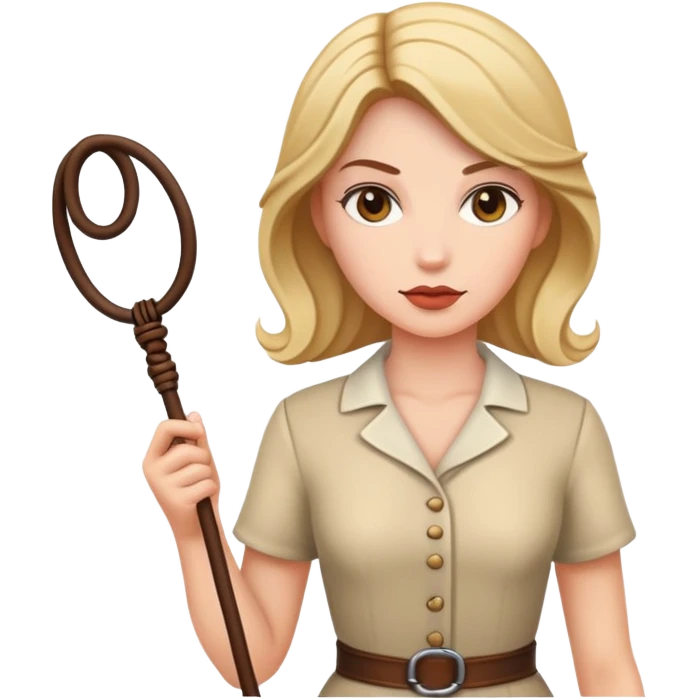woman holding a whip emoji