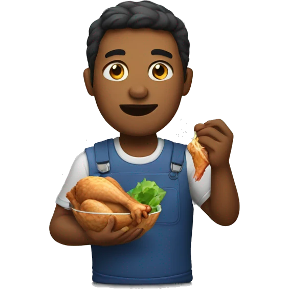  Man eating chicken emoji