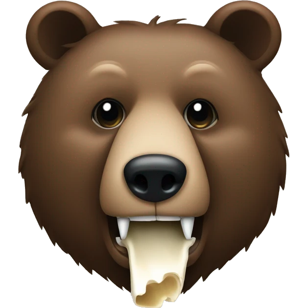 Bear with a bone in its mouth emoji