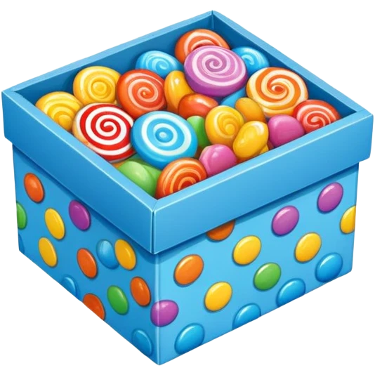 blue cardboard box of candy emoji