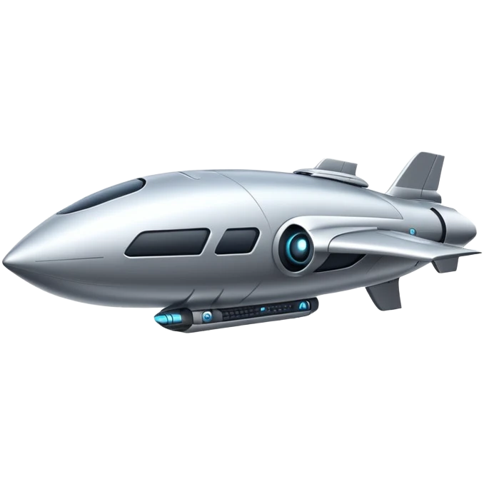 Futuristic technological air ship emoji