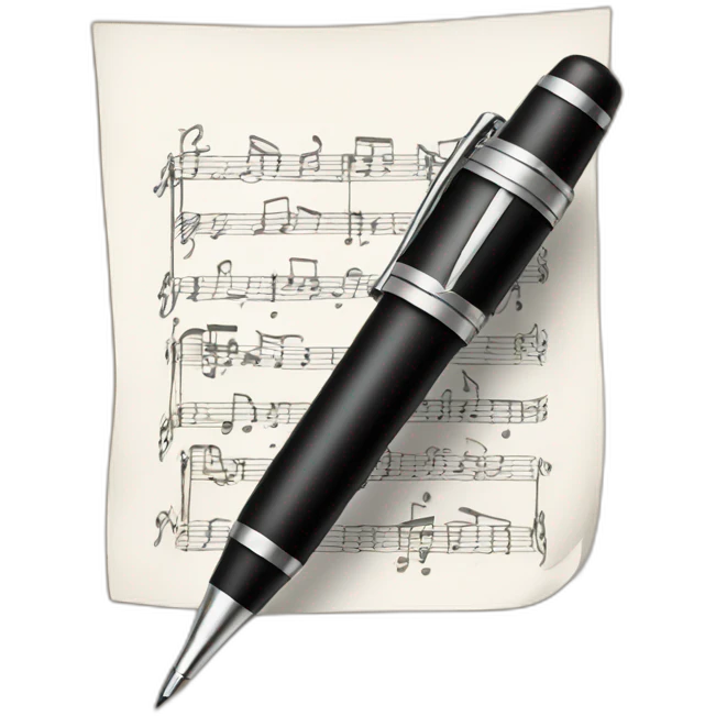 Pen writing music emoji