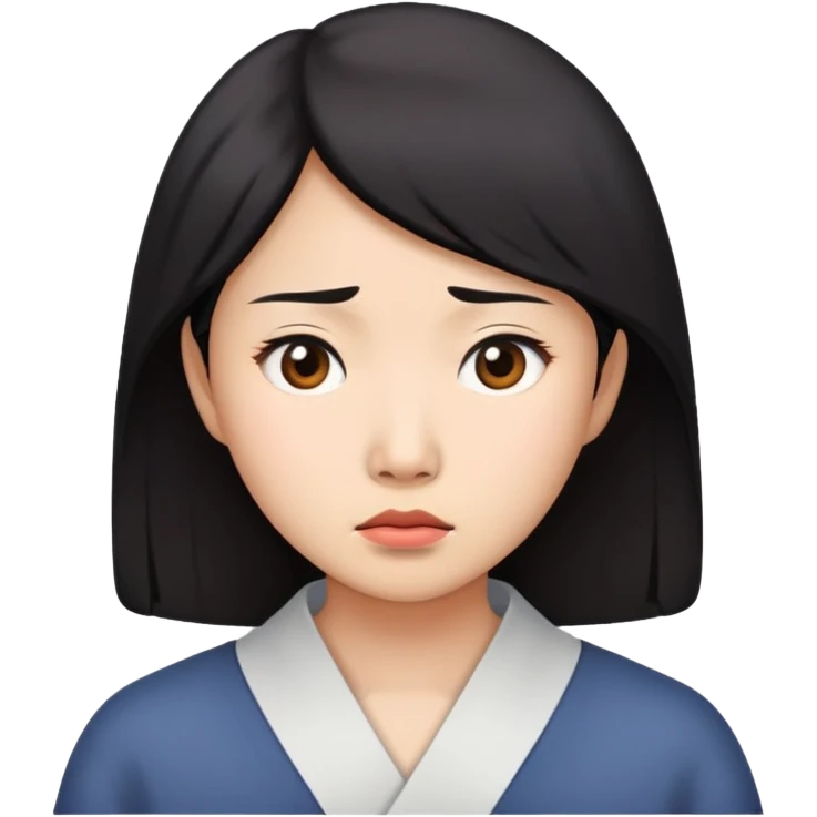 걱정하는아시안 여성 emoji