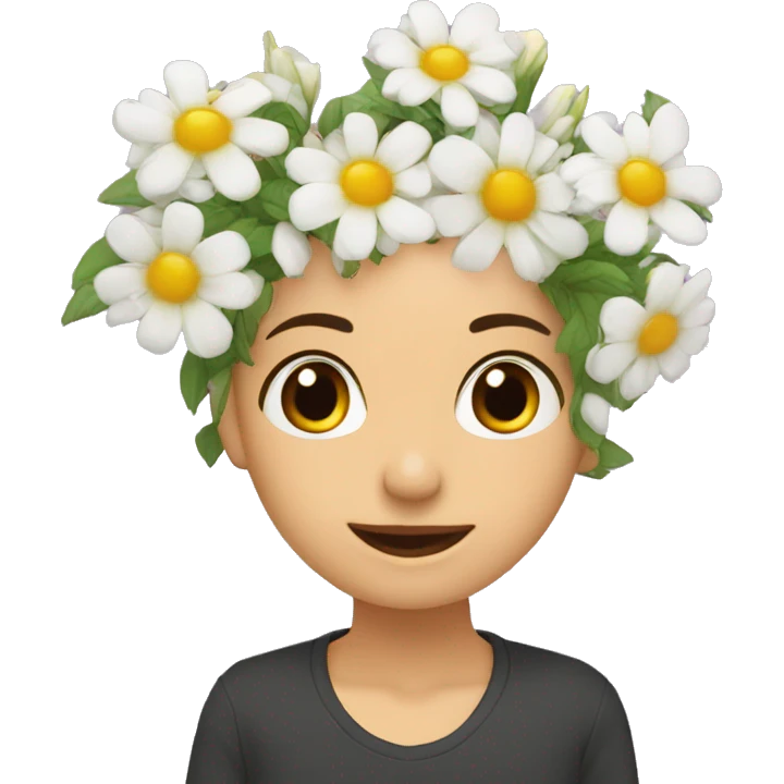 Forzuda con flores en la cabeza emoji