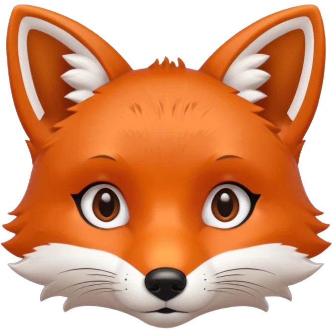 simple cute fox only face, simple eyes, only pupils emoji