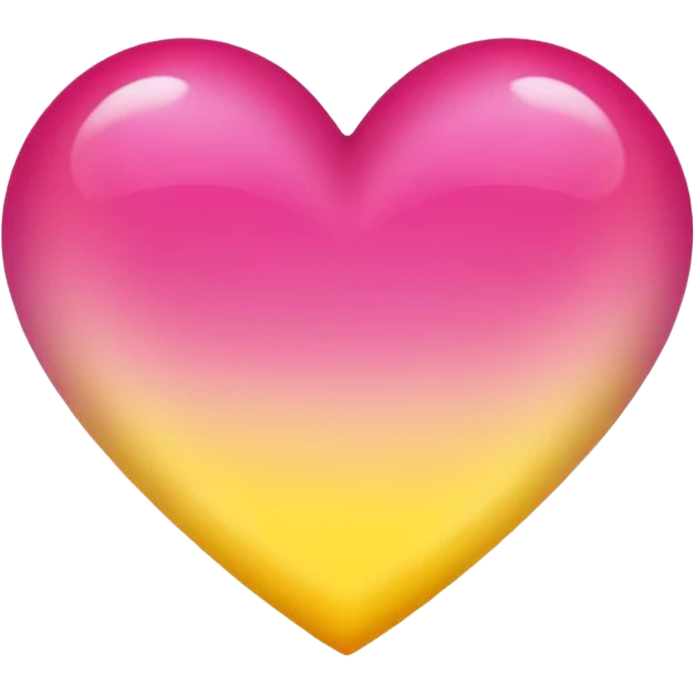 Dark pink to yellow double gradient heart emoji