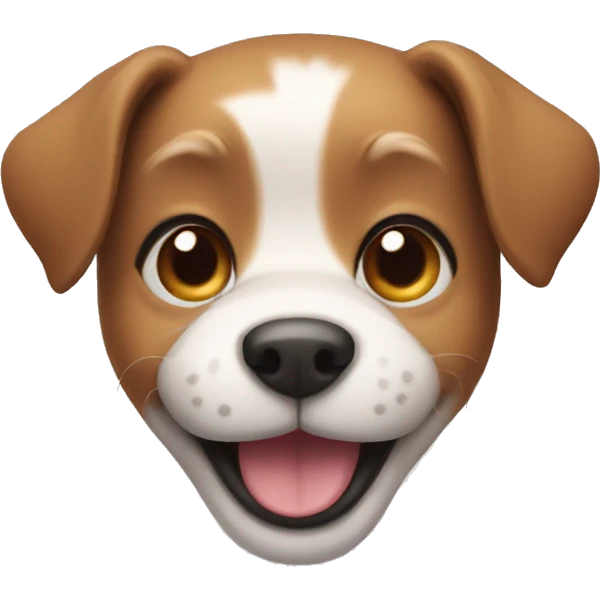 dog with cute smiling+ emoji