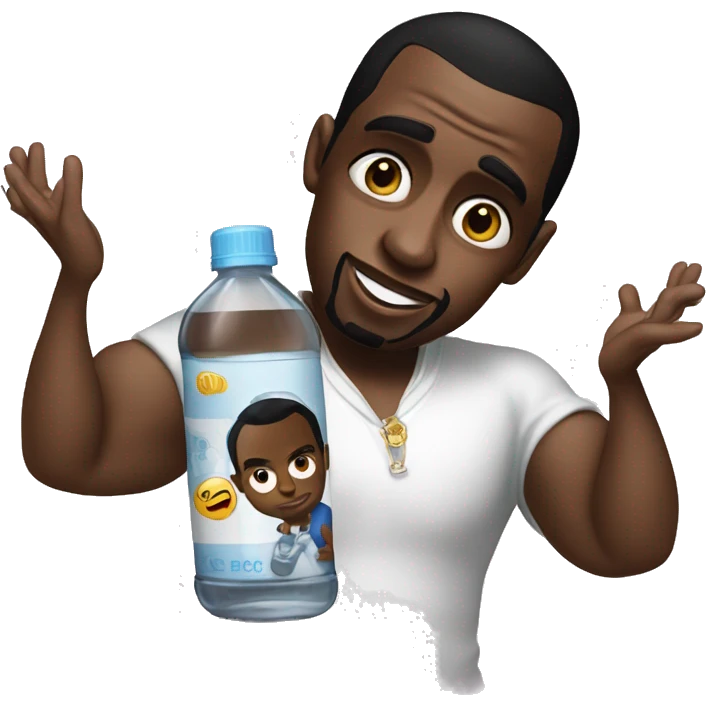 P diddy holding a bottle of baby oil emoji