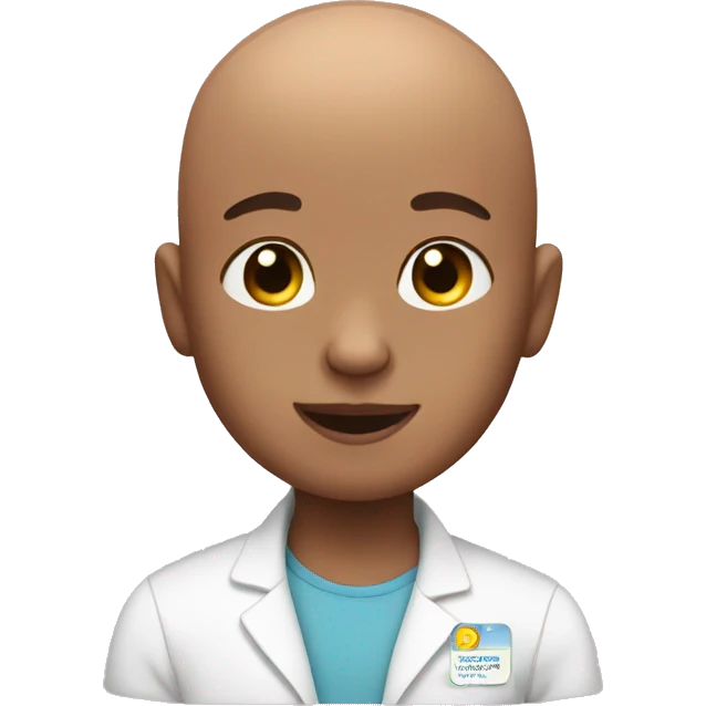 Cute bald boy with chemo therapy emoji