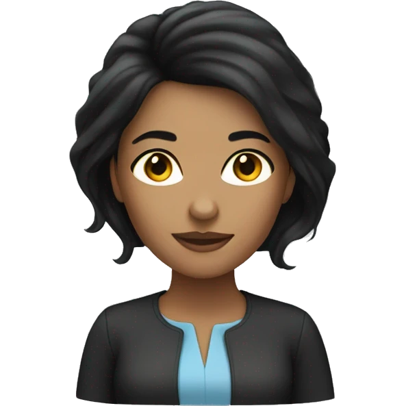 Marketer, woman, black hair emoji