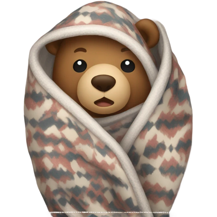 bear cozy in blanket emoji