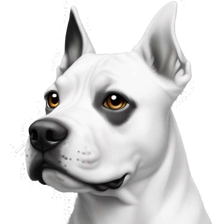 Amstaff in black and white emoji