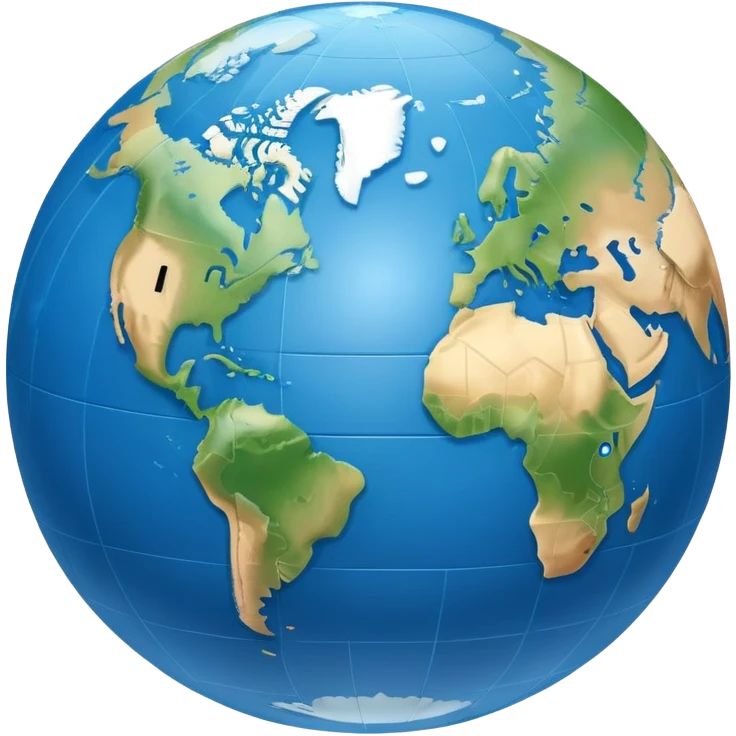 Earth globe with a small clock in the bottom corner, iOS style emoji