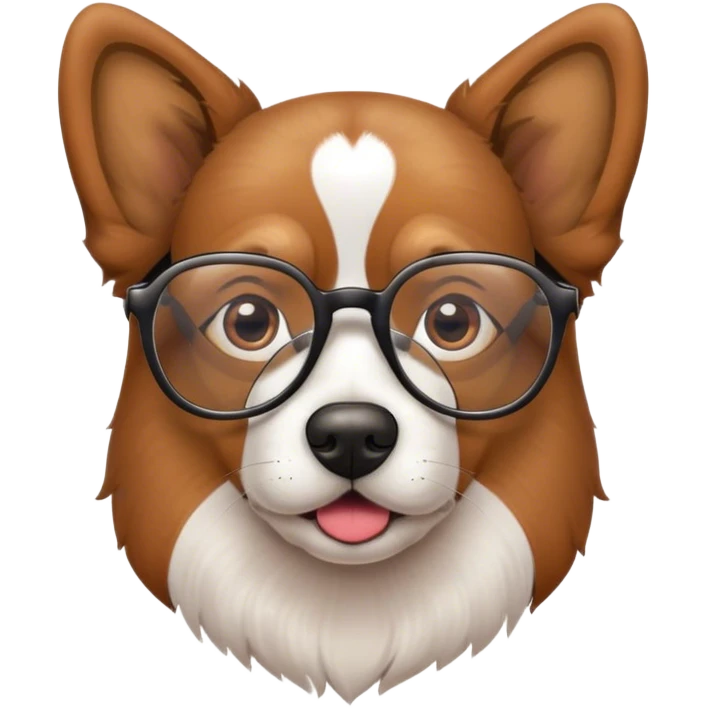 Dog with glasses emoji