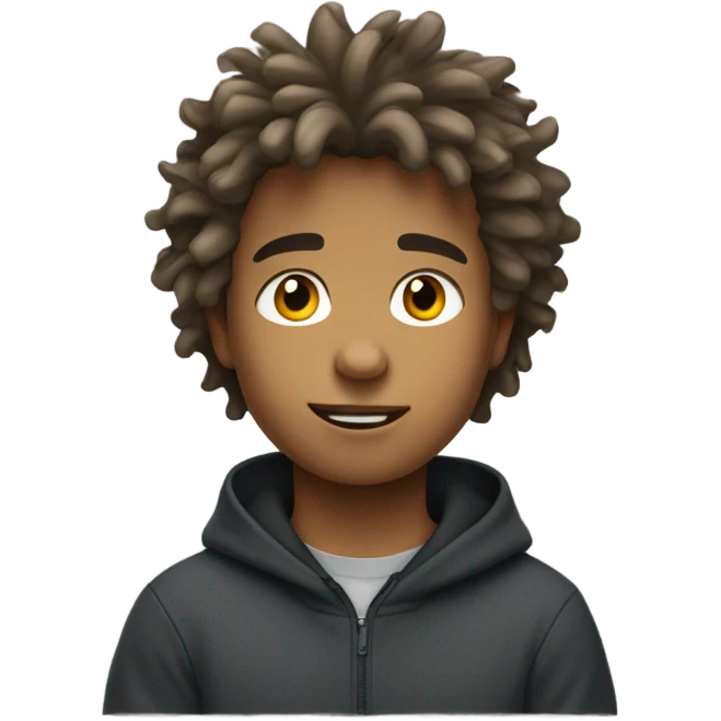 Boy with messy hair and a Nike tech emoji