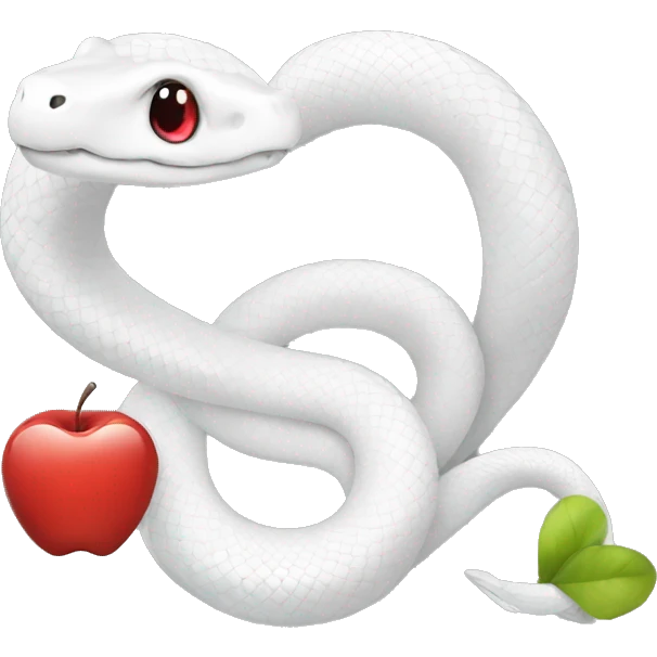 White Snake, apple, heart emoji