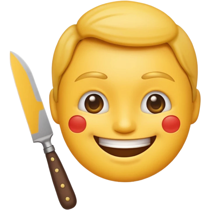 normal smile emoji 🙂 holding knife emoji in right hand emoji