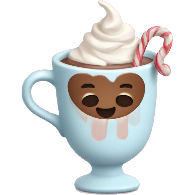 A hot chocolate with a cute Winter Cup in Pastell Tones emoji
