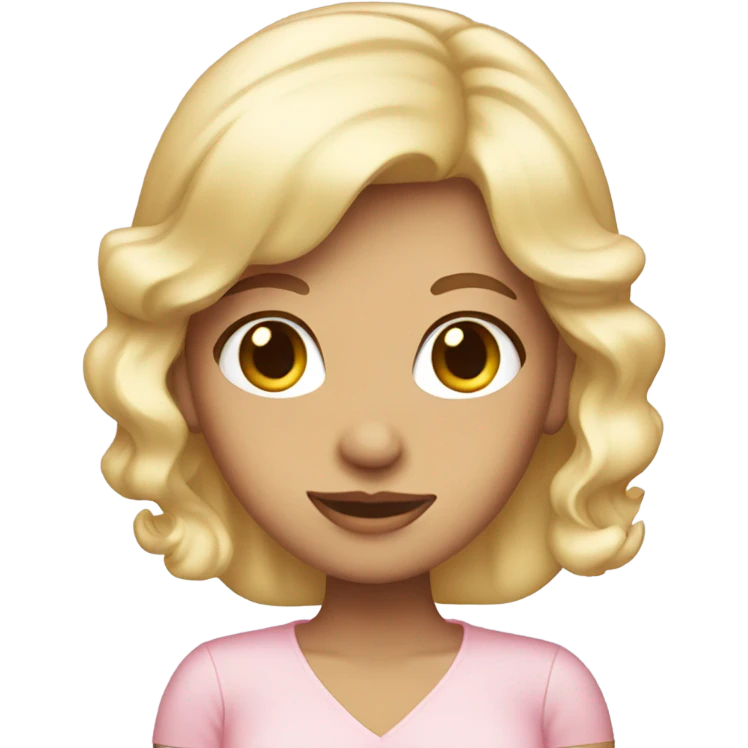 Blonde lady with light pink hairbow emoji
