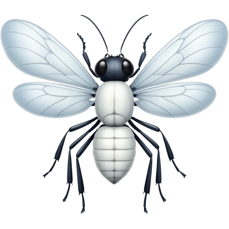 white bug with wings emoji