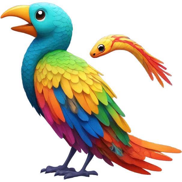 Bird with a pet snake emoji