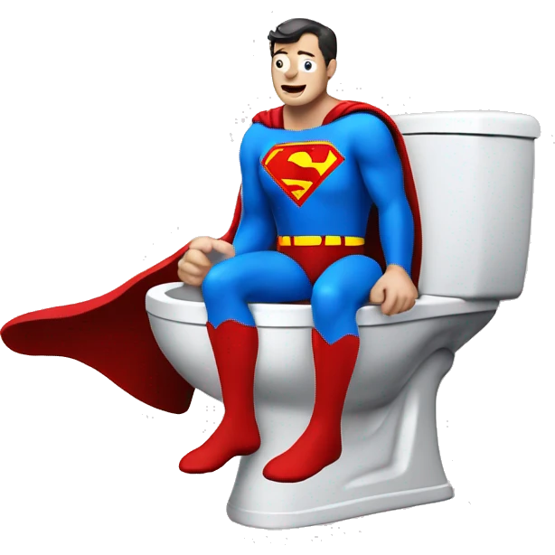 Superman on toilet emoji