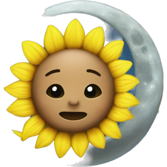 Baby sunflower in the moon  emoji