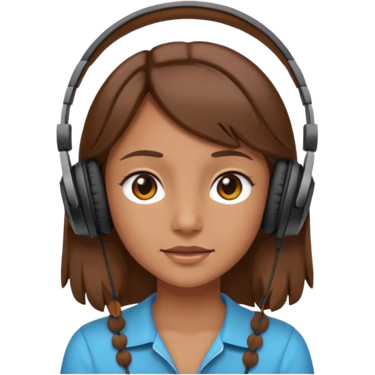brown haired tan girl with headphones emoji