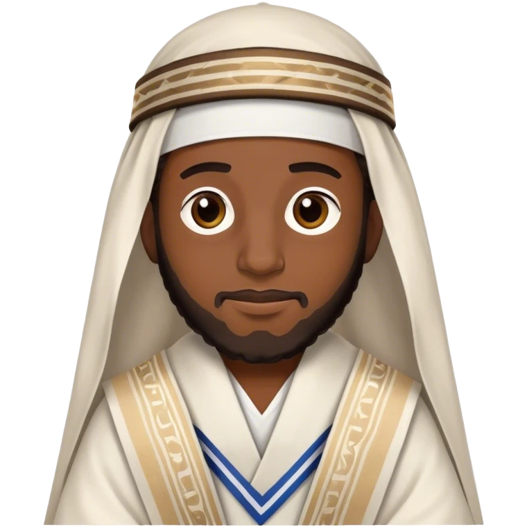 Black Jew with a tallit on emoji