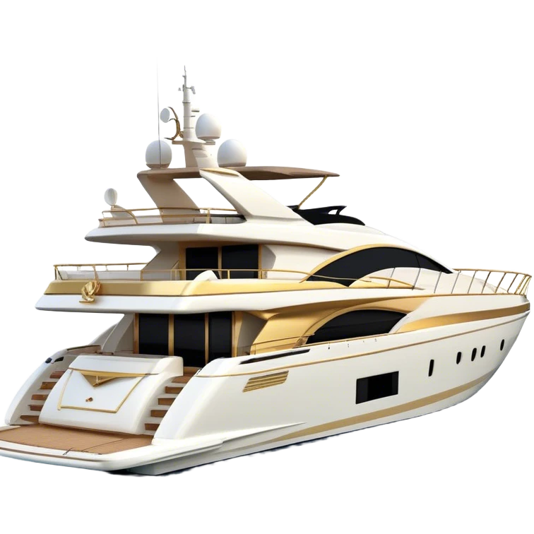 Luxury Yacht - Azimut 72 (Model Year: 2020) (Iconic colour: White with gold trim) emoji