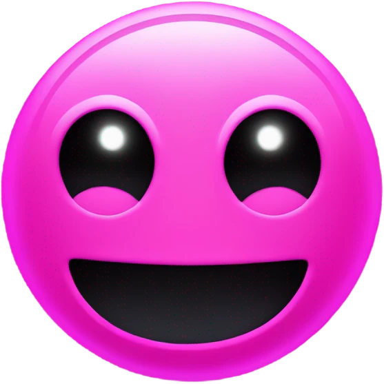 Neon pink Pac-Man ghost emoji