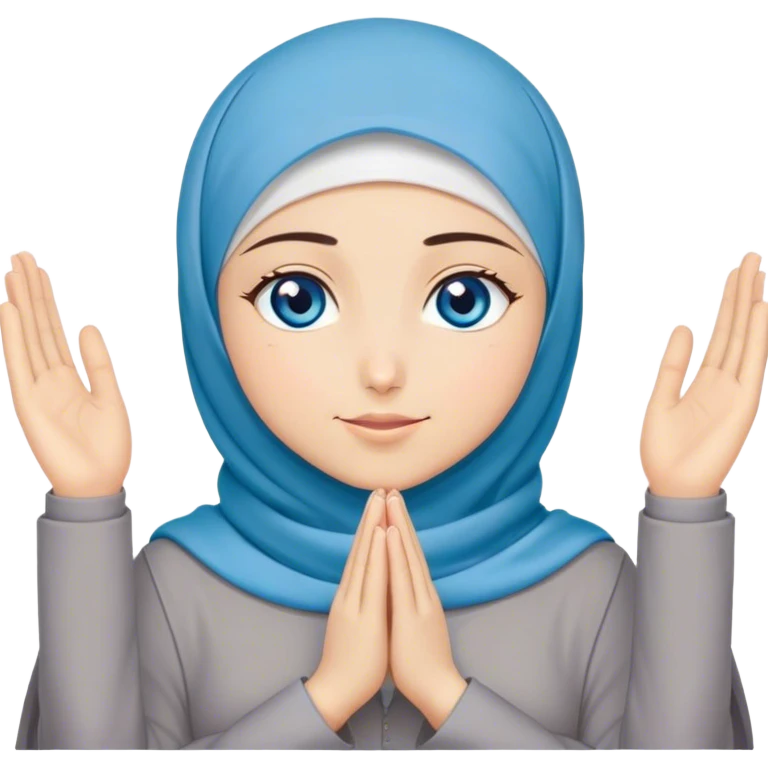 Turkish beautiful finish Konya girl blue eyes with hijab and dua on namaz emoji